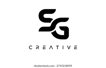 Letra SG Monograma Logo para identidade de marca criativa moderna
