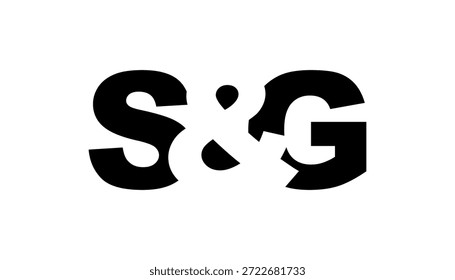 SG Logo Design in fettgedrucktem Stil. Schwarz-weißes Identitätssymbol. Modernes Typografie-Emblem. Symbol für Unternehmensbranding. Minimale Geschäftsvorlage.