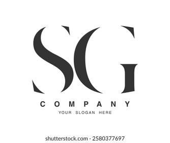 SG logo design. Initial letter s and g serif font style. Creative classic company name typography. Trendy logotype or identity. Vector illustration.