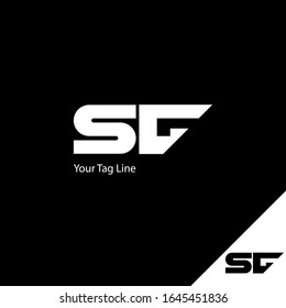 Sg Logo Design Letter Sg Geometric Stock Vector Royalty Free