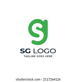 SG Logo design vector eps 10. Green color icon