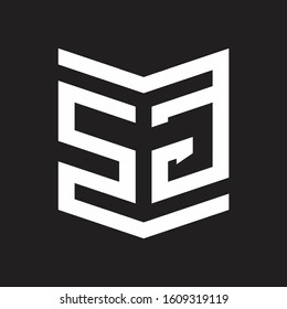 SG Logo Emblem Monogram With Shield Style Design Template Isolated On Black Background