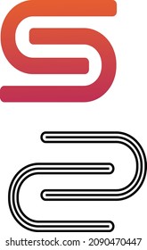 SG logo letter design template Initial Letter S and G Linked Logo. Usable for Business and Branding Logos. Flat Vector 