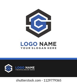SG logo letter initial, Abstract polygonal Background Logo,