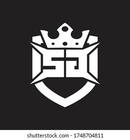 SG Logo monogram isolated with shield and crown design template