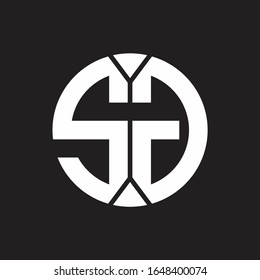 SG Logo monogram with piece circle ribbon style