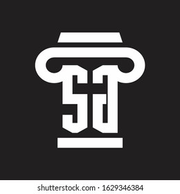 SG Logo monogram with pillar style design template
