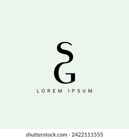 Logo de SG. Diseño S G. Carta blanca SG. Diseño del logo de la letra SG, S G. Letra inicial logotipo de monograma superior de círculo vinculado SG