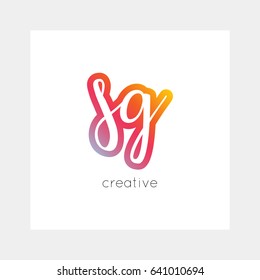 SG logo, vector. Useful as branding, app icon, alphabet combination, clip-art.