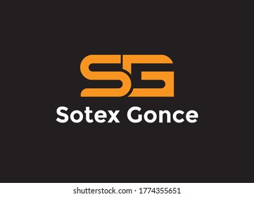 SG minimalist logo design and vector template