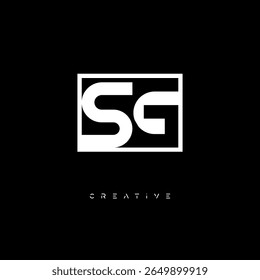 Monograma de espaço negativo SG - Logotipo de marca de letra preto e branco minimalista para marca criativa, identidade de moda e conceitos de design moderno
