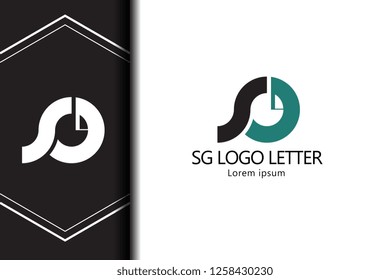 sg s g circle lowercase design of alphabet letter combination with infinity suitable as a logo for a company or business - Vector