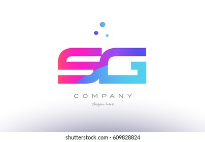sg s g  creative pink purple blue modern dots creative alphabet gradient company letter logo design vector icon template