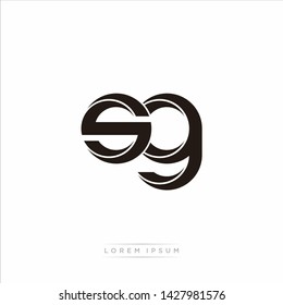 sg s g Initial Letter Split Lowercase Modern Monogram linked outline rounded logo