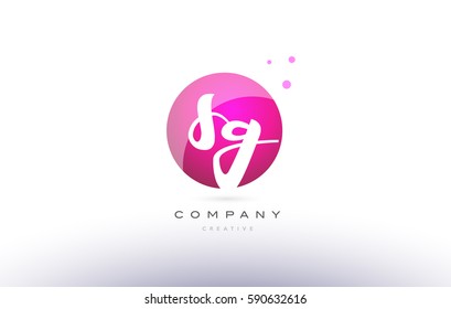sg s g  sphere pink 3d alphabet company letter combination logo hand writting written design vector icon template 