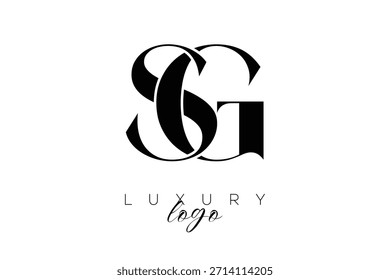 SG Serif Letter Monogram Typography Logo for Elegant Premium Branding Identity