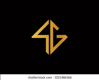SG square shape Gold color logo