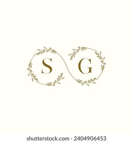 SG wedding infinity in elegant monogram with high quality professional design that will print well