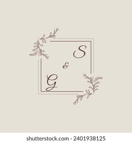 SG wedding line square monogram with high quality professional design that will print well