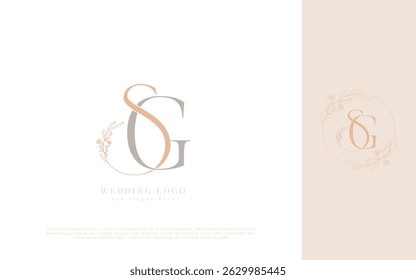 Logotipo do casamento SG com monograma floral
