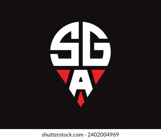 SGA letter location shape logo design