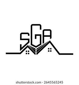 SGA Real State logo design, SGA simple and modern logo. SGA luxurious alphabet design  