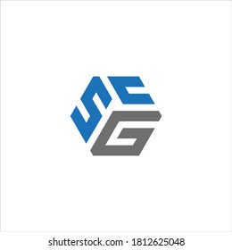 SGC , SCG Unique modern flat abstract logo design with blue and gray color.