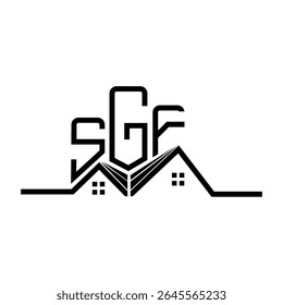 SGF Diseño de logotipo de bienes raíces, SGF logotipo simple y moderno. SGF diseño de alfabeto de lujo  
