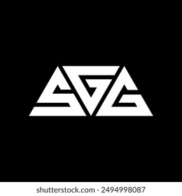 SGG triangle letter logo design with triangle shape. SGG triangle logo design monogram. SGG triangle vector logo template with red color. SGG triangular logo Simple, Elegant, and Luxurious design.