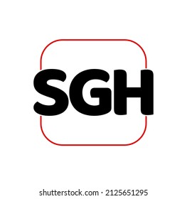 Monograma de las letras iniciales del nombre de la empresa SGH. Icono de la compañía SGH.