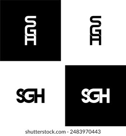sgh lettering initial monogram logo design set