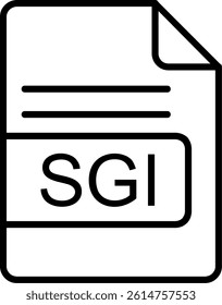 SGI File Format Line Vector Icon Design