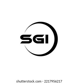 Diseño del logotipo de la letra SGI en el ilustrador. Logo vector, diseños de caligrafía para logotipo, afiche, invitación, etc.