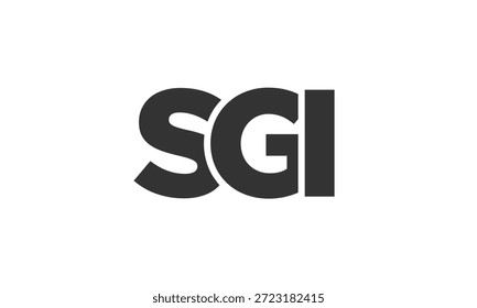 Modelo de design de logotipo SGI com texto em negrito forte e moderno. Logotipo vetorial inicial com tipografia simples e mínima. Identidade de empresa moderna ideal para a presença de marca de empresas.
