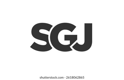 SGJ logo design template with strong and modern bold text. Initial based vector logotype featuring simple and minimal typography. Trendy company identity ideal for businesses brand presence.
