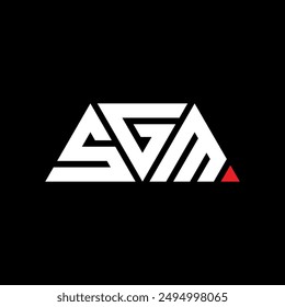 SGM triangle letter logo design with triangle shape. SGM triangle logo design monogram. SGM triangle vector logo template with red color. SGM triangular logo Simple, Elegant, and Luxurious design.