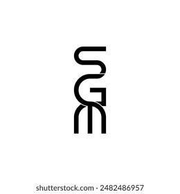 sgm typography letter monogram logo design
