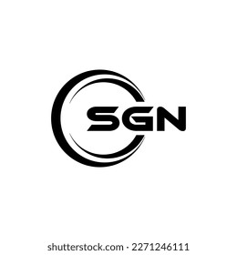 SGN letter logo design in illustration. Vector logo, calligraphy designs for logo, Poster, Invitation, etc.