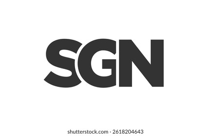 Plantilla de diseño de logotipo SGN con texto en negrita fuerte y moderno. Logotipo de Vector inicial basado en tipografía simple y mínima. Identidad de empresa de moda ideal para la presencia de la marca de las empresas.