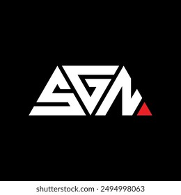 SGN triangle letter logo design with triangle shape. SGN triangle logo design monogram. SGN triangle vector logo template with red color. SGN triangular logo Simple, Elegant, and Luxurious design.