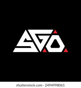 SGO triangle letter logo design with triangle shape. SGO triangle logo design monogram. SGO triangle vector logo template with red color. SGO triangular logo Simple, Elegant, and Luxurious design.