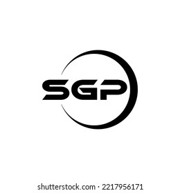 SGP letter logo design in illustrator. Vector logo, calligraphy designs for logo, Poster, Invitation, etc.