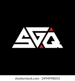 SGQ triangle letter logo design with triangle shape. SGQ triangle logo design monogram. SGQ triangle vector logo template with red color. SGQ triangular logo Simple, Elegant, and Luxurious design.