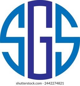Diseño de logotipo de SGS Circle, icono, símbolo, archivo vectorial