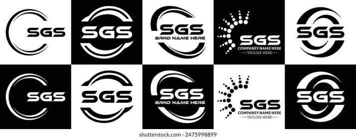 SGS logo. S G S design. White SGS letter. SGS, S G S letter logo design.