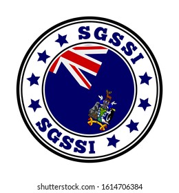 SGSSI round logo with flag. South Georgia and South Sandwich Islands.