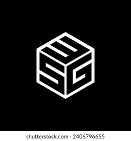 SGW letter logo design with black background in illustrator. Vector logo, calligraphy designs for logo, Poster, Invitation, etc.
