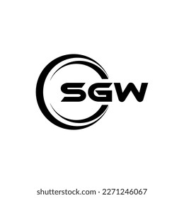 SGW letter logo design in illustration. Vector logo, calligraphy designs for logo, Poster, Invitation, etc.