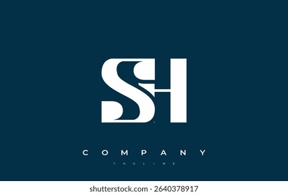 SH Abstract Geometric Logo Design. Modern and elegant logo design with simplistic typography elements, showcasing branding excellence.