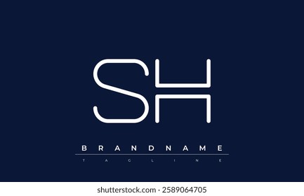 SH Abstract letter logo. This logo icon incorporate with abstract shape in the creative way